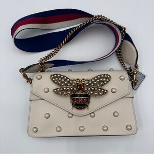 Gucci Queen margaret leather handbag with guitar strap and COA